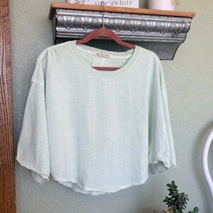 💚FREE PEOPLE💚 Relaxed Cropped Women's Top in Pale Mint